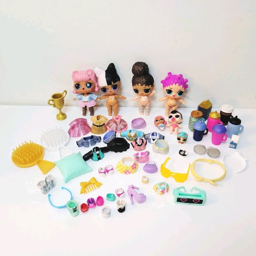 Lot of Over 50 LOL Surprise Dolls Pets Clothes Accessories Mini Shoes Glasses